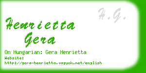 henrietta gera business card